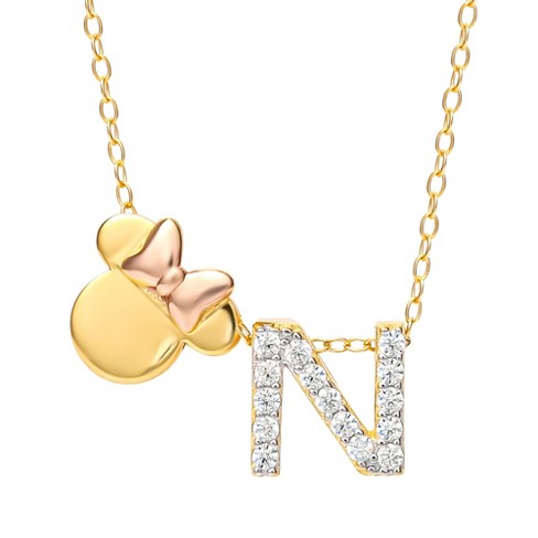 Hello Kitty Womens Enamel Hello Kitty And Sliding Pave Initial Necklace -  Letter O : Target