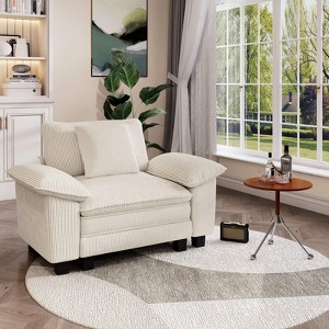 Captiva Designs Comfy Deep Seat Armchair, Oversized 1 PC Lounge Chair for Living Room, Corduroy & Chenille Fabric - 1 of 4