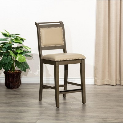 NicBex Dining Chairs Upholstered Chair Counter Height Chairs Leather Accent Seat for Dining Room, Bedroom