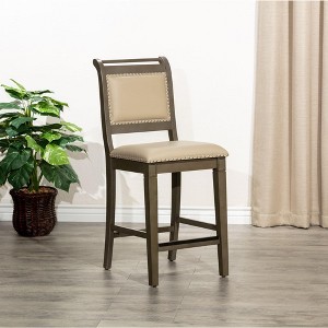 NicBex Dining Chairs Upholstered Chair Counter Height Chairs Leather Accent Seat for Dining Room, Bedroom - 1 of 4