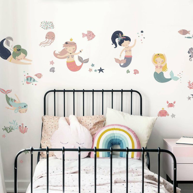 Sweet Pastel Mermaids Peel and Stick Wall Decal - RoomMates, 4 of 7