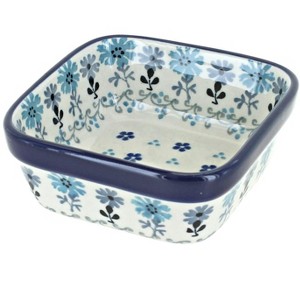 Blue Rose Polish Pottery 428 Ceramika Artystyczna Small Square Dish - 1 of 1