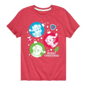 Boys' - Paw Patrol - Christmas Ornaments Rubble Chase Marshall Short Sleeve Graphic T-Shirt - 1 of 4
