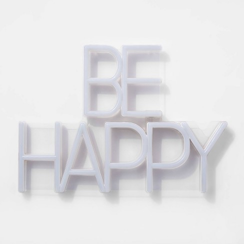 Be Happy Led Neon Wall Sign White - Room Essentials™ : Target