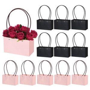 Unique Bargains Wedding Party Paper Flower Gift Bags with Handle 12 Pcs - 1 of 4