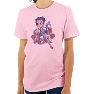 Betty Boop Cartoon Hottie Tattoo Womens Graphic T Shirt Tees Brisco Brands - 1 of 4