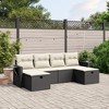 vidaXL 6 Piece Patio Sofa Set with Cushions Black and Cream - without storage - 2 of 4