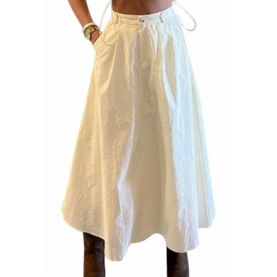 Women's Poplin Midi Skirt - MOON RIVER