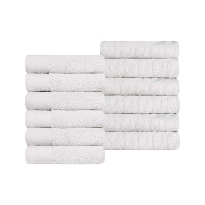 Premium Cotton Herringbone Medium Weight Bathroom Towel Set by Blue Nile Mills - 1 of 4