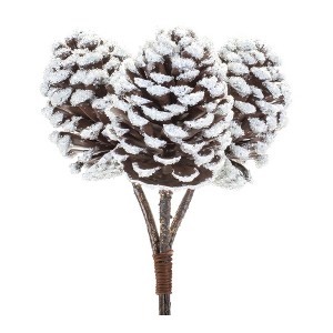Melrose Flocked Pine Cone Bundle (Set of 6) - 1 of 3