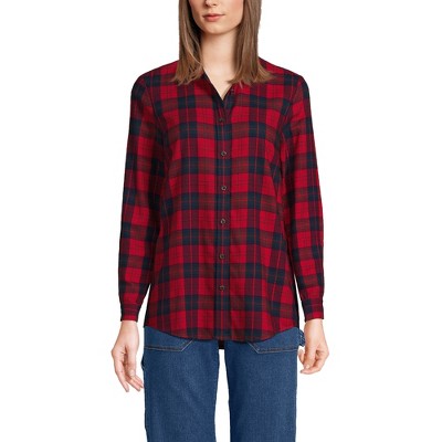 women's flannel boyfriend fit long sleeve shirt