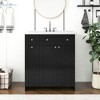 Vynxaria 30" Black Bathroom Vanity with Ceramic Sink, Abundant Storage, 2 Soft-Close Doors & Double-Tier Drawer - 2 of 4