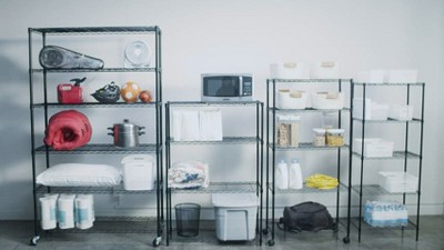 Black Heavy Duty 6-Tier Adjustable Metal Wire Shelving Unit