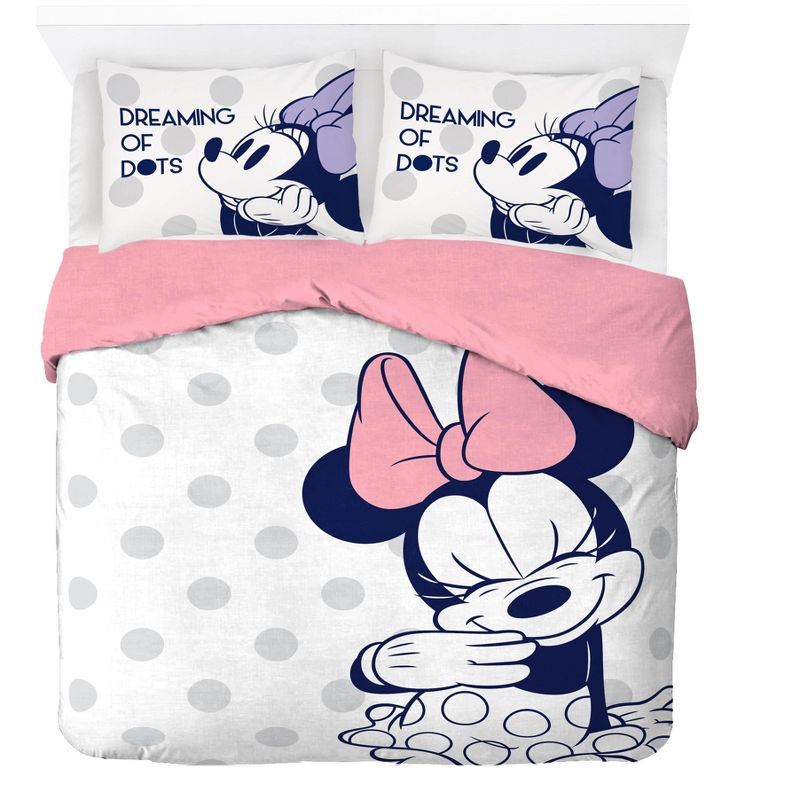 Saturday Park Disney Minnie Mouse Dreaming of Dots 100% Organic Cotton Duvet Cover & Sham Set, 3 of 8