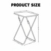 Homy Casa Joey Set of 2 Foldable Side Tables with Metal Frame, Modern TV Tray Tables for Living Room - 3 of 4