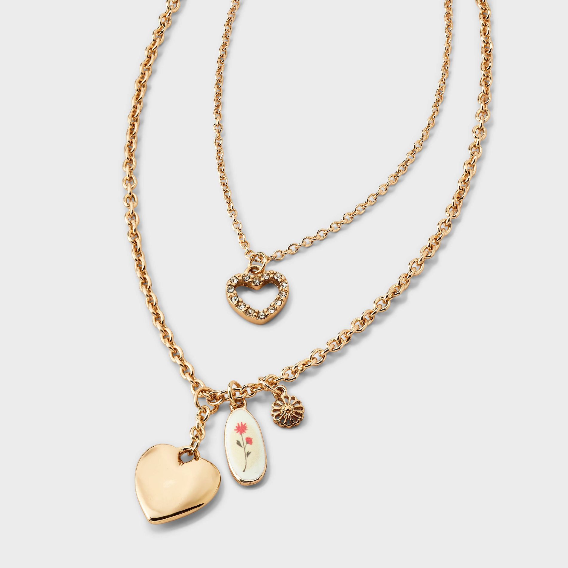 Layered Cluster Charm Necklace - Wild Fable™ Gold