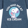 Girls' - Peanuts - You Had Me At Ice Cream Graphic Short Sleeve Fleece Dress - 2 of 4
