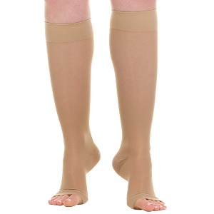 ABSOLUTE SUPPORT – Women’s Sheer Toeless Compression Socks – 15-20mmHg – 3 Pairs – A413 - 1 of 4