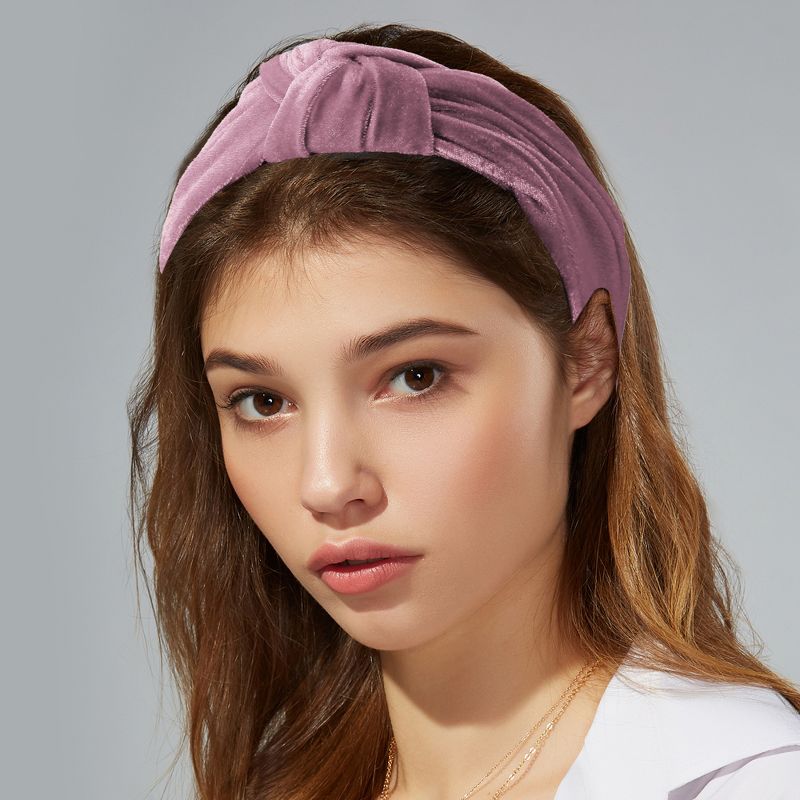 Unique Bargains Women's Velvet Wide Knotted headband for headband Hair Hoop Hair Accessories 1 Pc, 2 of 7