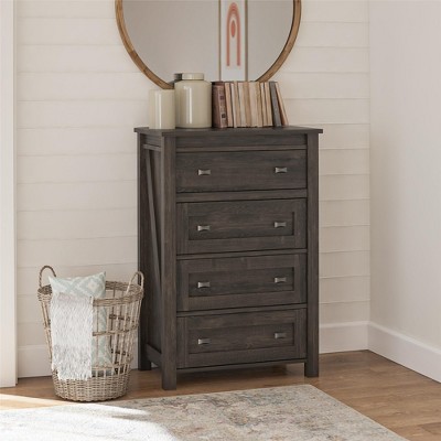 Farmington Weathered Oak 4-Drawer Farmhouse Dresser