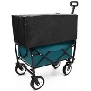 Racxily Collapsible Wagon Cart with Wheels Foldable, Heavy Duty Utility Wagon Grocery Carts w/ 3pcs plastic Liner bag /Cover - 3 of 4