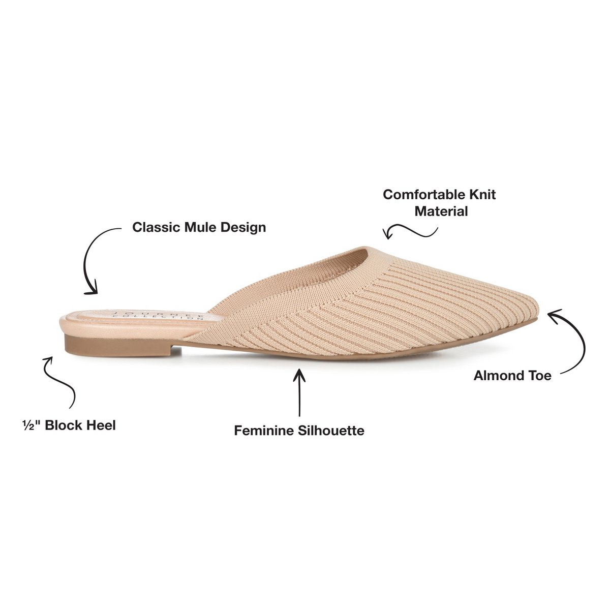Женские сабо Journee Collection Journee Women's Aniee Mule Flats Beige 10 — фото 8