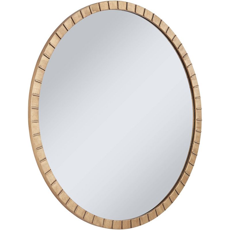 Uttermost Gracia Round Vanity Decorative Wall Mirror Modern Warm Gold Leaf Tiled Iron Frame 34" Wide for Bathroom Bedroom Living Room Home Office, 4 of 7