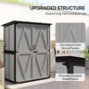 Wood Storage Shed, Outdoor Garden Shed with Asphalt Roof, 2 Shelves, Lockable Doors and Adjustable Feet - 4 of 4