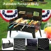 Barbecue Charcoal Grill Folding Portable, Windproof and thickened tool box, foldable structure lightweight and compact, 3 height modes BBQ Tool Kits - 4 of 4