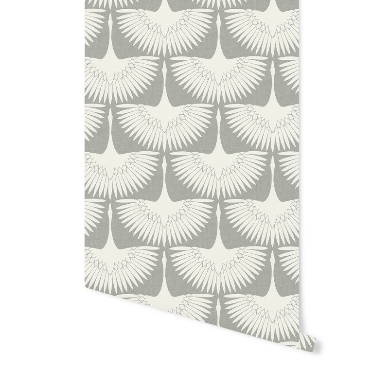 Feather Flock Self-Adhesive Removable Wallpaper By Genevieve Gorder White, 4 of 5