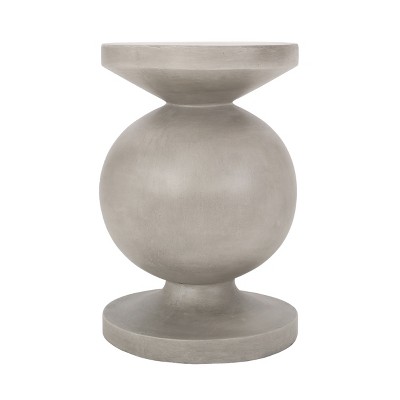 GDFStudio Gaudet Outdoor Lightweight Concrete Side Table, Concrete Finish