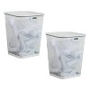 LunaLulinlk Mesh Trash Can, Waste Paper Basket, Square, Office, Metal, Set of 2, White - 4 of 4
