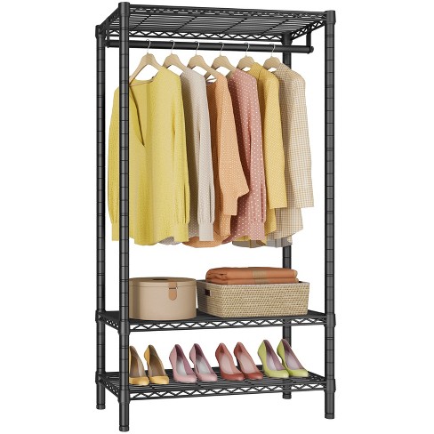 Freestanding Metal Closet Rack, Black