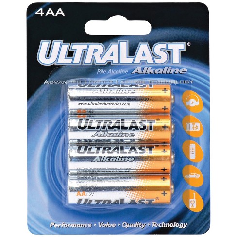 Ultralast® Ula4aa Aa Alkaline Batteries, 4 Pack In Multicolored : Target