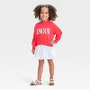 Grayson Mini Toddler Girls' Amour French Terry Sweatshirt - Red - 4 of 4