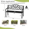 Costway 50" Porch Bench with Ergonomic Backrest & Armrests Floral Patterns Curved - 3 of 4