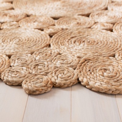 Handwoven Natural Jute Round Area Rug, 4' Diameter