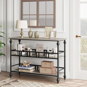 Console Table 43”, 3-Tier Industrial Entryway Table, Narrow Entrance Sofa Table with Shelves Sofa Table for Hallway, Living Room, Small Space - 1 of 4