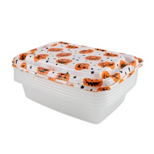 Cook With Color 6pc Halloween Rectangular Food Storage Container Set - 1 of 4