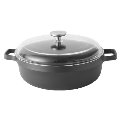 BergHOFF GEM 11"  Non-Stick Covered Two-Handle Sauté Pan 4.9 Qt, Black