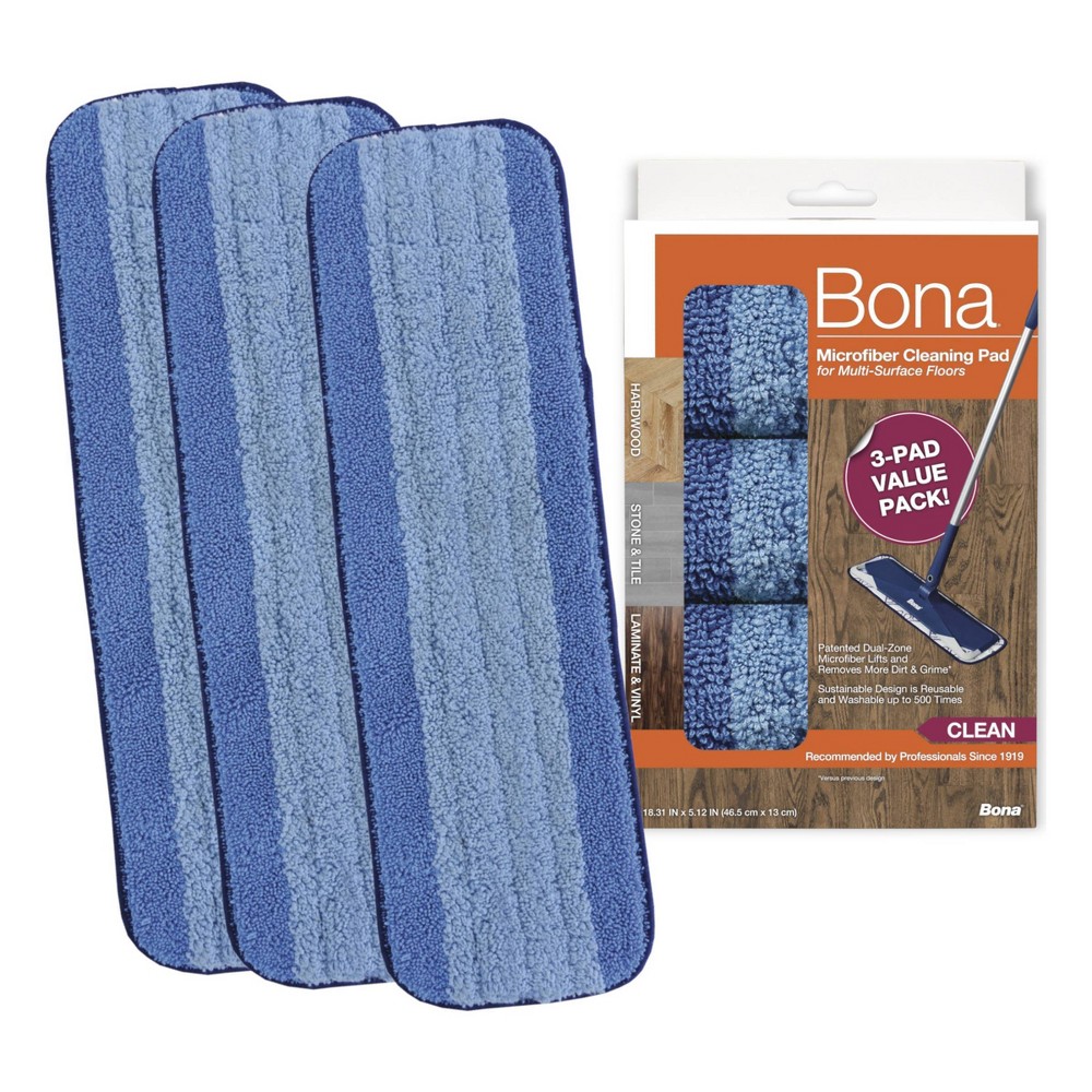 MOP PAD MICROFIBER 3PK