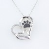 Sterling Silver Cz Dog Paw Print Heart Necklace for Women Ginger Lyne Collection - 3 of 4