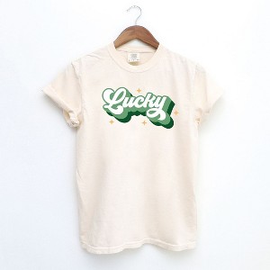 Simply Sage Market Women's Retro Lucky Short Sleeve Garment Dyed Tee - 1 of 2
