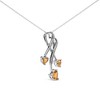 Haus of Brilliance Silver 3-Stone Heart Shape Citrine and Diamond Accent Spiral Drop Pendant - 3 of 4
