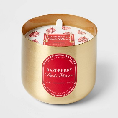 16oz Brass Candle Raspberry Apple Blossom - Threshold™