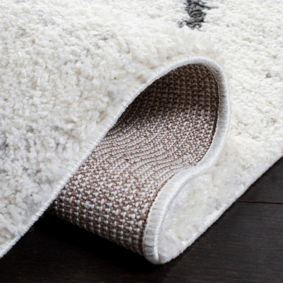 Ivory Synthetic Easy-Care Shag Area Rug 93"x93"