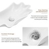 ChicFurnit Bathroom Sinks bathroom vessel sink shell shape 24in*13in Above Counter Bathroom Vanity Sink Bowl white No Darin, White, 24.41"*13"*4.73" - 3 of 4