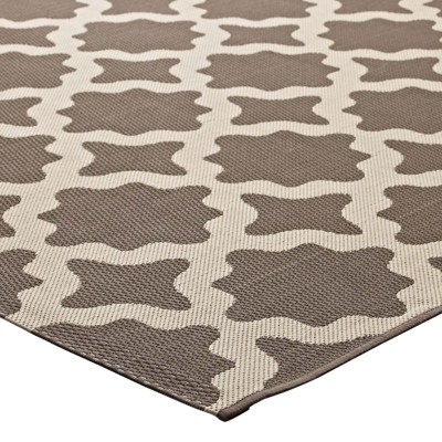 Cerelia Light and Dark Beige Trellis 8x10 Synthetic Area Rug