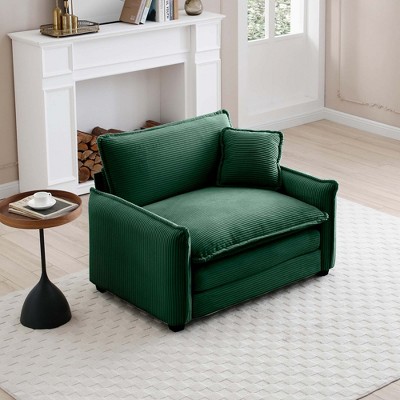 NicBex Couches for Living Room 46" Modern Single Deep Seat Sofa Corduroy Upholstered Armchair 1 Seater Reading Chair With 1 Pillow for Bedroom