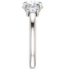 Pompeii3 1 3/4 Ct Moissanite & Lab Created Diamond 3 Stone Engagement Ring 10k White Gold - 3 of 4